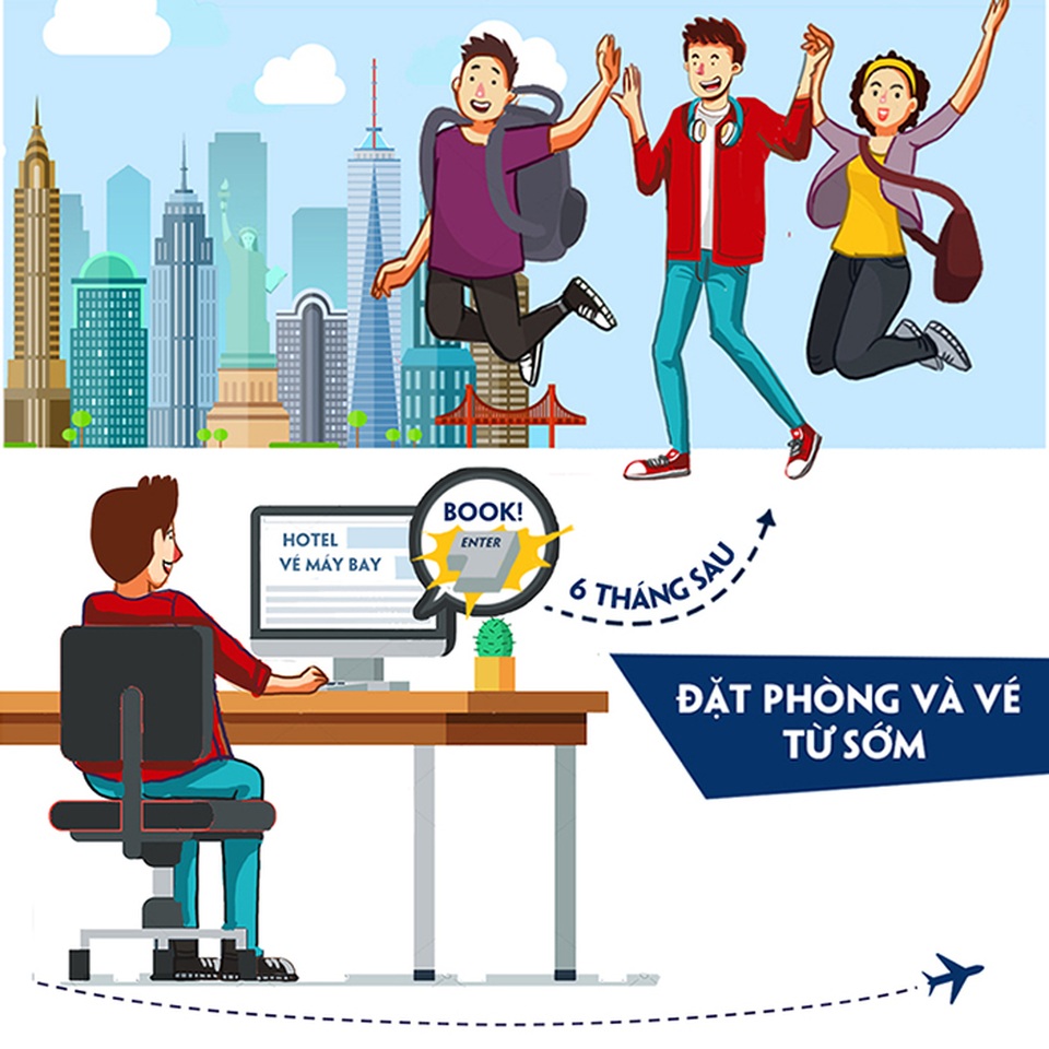 4 bí kíp tiết kiệm khi ‘dịch chuyển’ của các tín đồ du lịch - 2 Đặt tour sớm, bạn sẽ tiết kiệm được khoảng 30% chi phí. Đặc biệt, bạn còn có thêm cơ hội được hoàn tiền tới 30% (khoảng 2 triệu đồng/tháng) khi đặt vé, đặt phòng theo chương trình ưu đãi Travel JOY+ hằng tháng của Maritime Bank.
