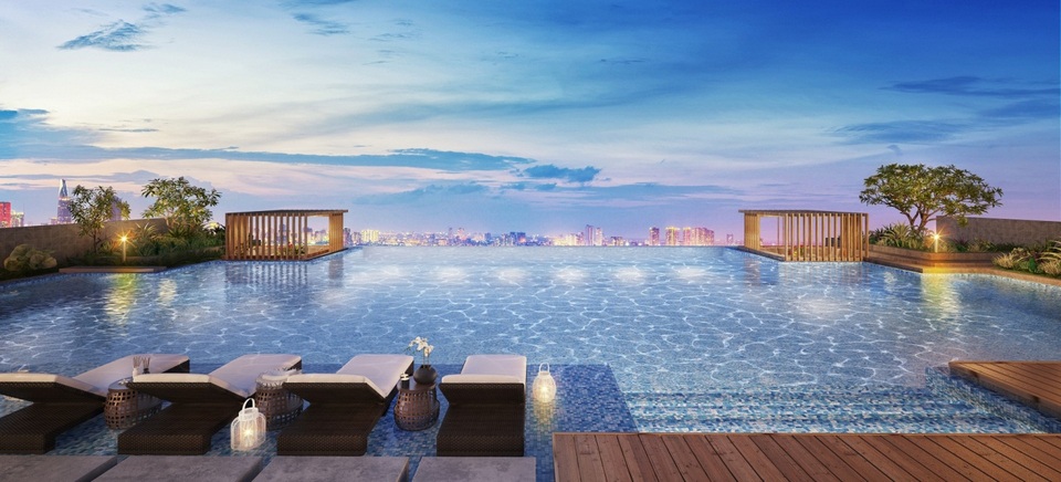 Lancaster Lincoln – Một phong cách sống chuẩn Mỹ ngay trung tâm quận 4 - 3 Hồ bơi chân mây view toàn cảnh thành phố