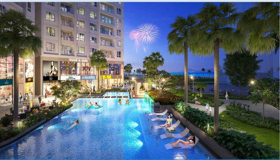 Phối cảnh minh họa bể bơi ngoài trời dự án The Sapphire Residence