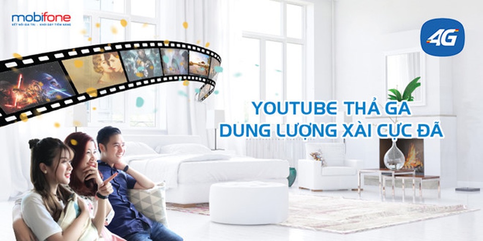 Cơ hội xem Youtube và FPT Play bằng 4G MobiFone siêu đỉnh chỉ với 65.000đ/tháng - 1 Xem phim thỏa thích với dịch vụ video data trên nền tảng công nghệ 4G của MobiFone.