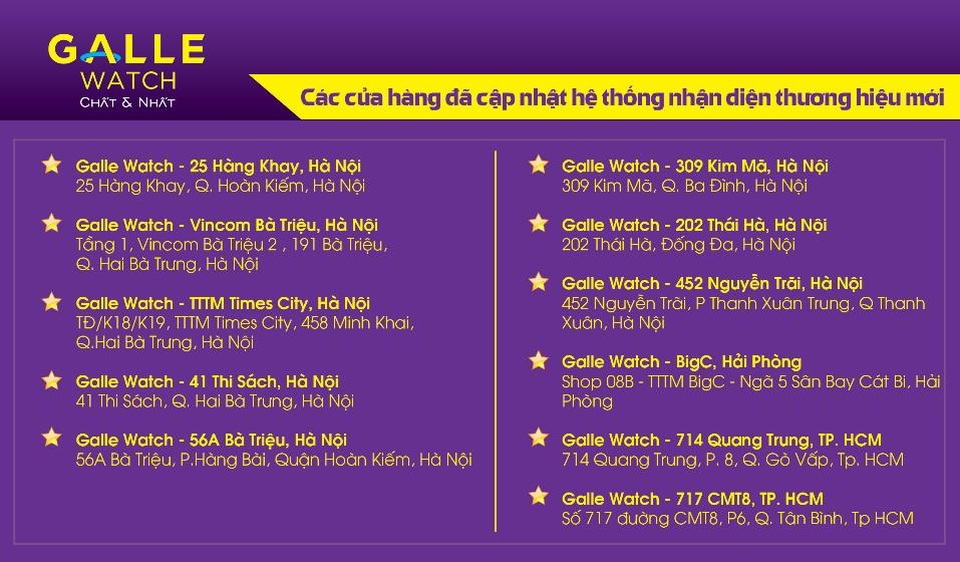 GALLE WATCH: Ưu đãi tới 20% và nhận quà tặng chính hãng khi mua đồng hồ - 3
Khi mua hàng tại các cửa hàng này, Quý khách sẽ nhận được1 balo cao cấp