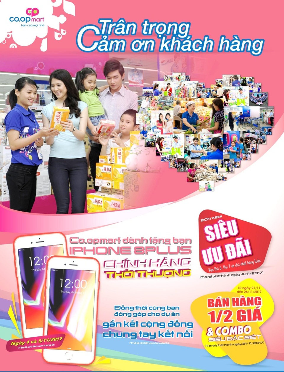 Cuối tuần này Co.opmart “chơi sang” tặng khách 32 Iphone 8 chính hãng và 20.000 phần quà - 3 Co.opmart và Co.opXtra sẽ tặng 32 Iphone 8 chính hãng và hơn 20.000 phần quà cho khách trong 2 ngày 4 và 5 tháng 11