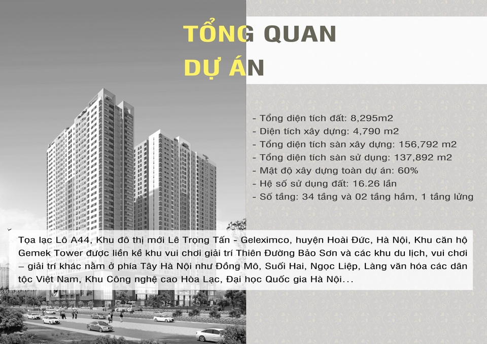 Cơ hội cuối cùng sở hữu những căn hộ “vàng” Gemek Tower phía Tây Hà Nội - 2 Tổng quan chung cư Gemek Tower