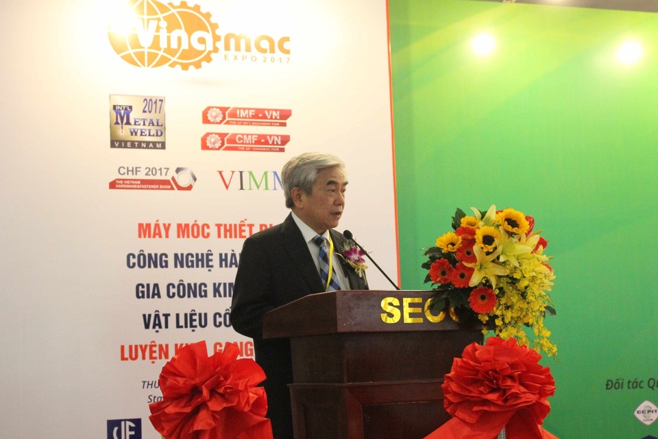 Triển lãm VINAMAC EXPO 2017 - 1 TS. Nguyễn Quân - Chủ tịch Hội Tự động hóa Việt Nam phát biểu tại Triển lãm