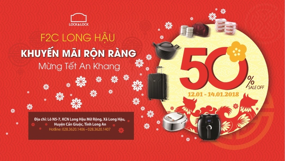 Mừng Tết 2018 LOCK&LOCK F2C Long Hậu giảm giá đến 50% - 1