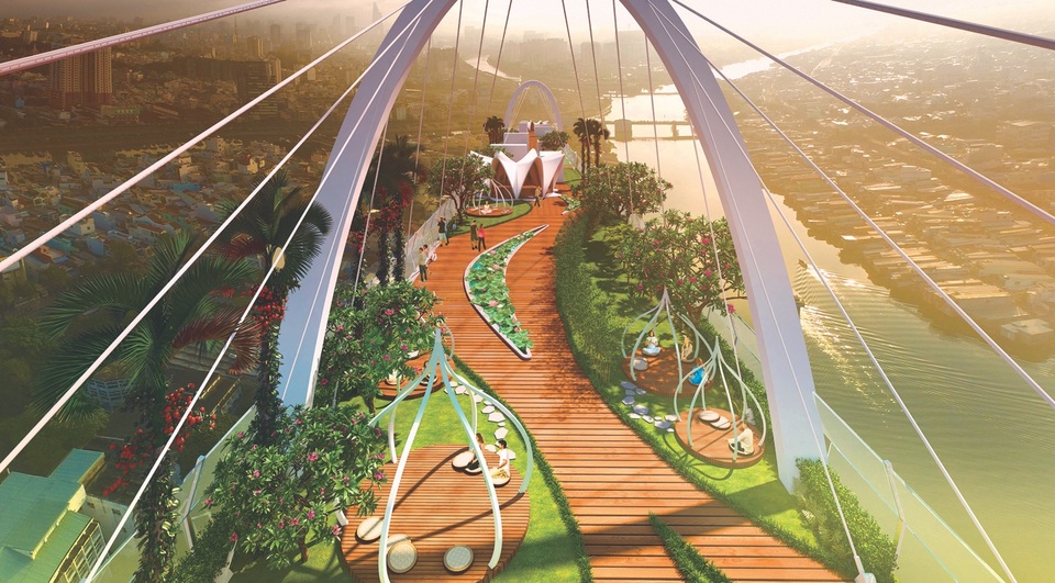 Chính thức công bố phiên bản đặc biệt dự án Diamond Lotus Riverside - 3 Cầu dây văng trên không Sky Park 5.000 m2 lần đầu tiên tại Việt Nam