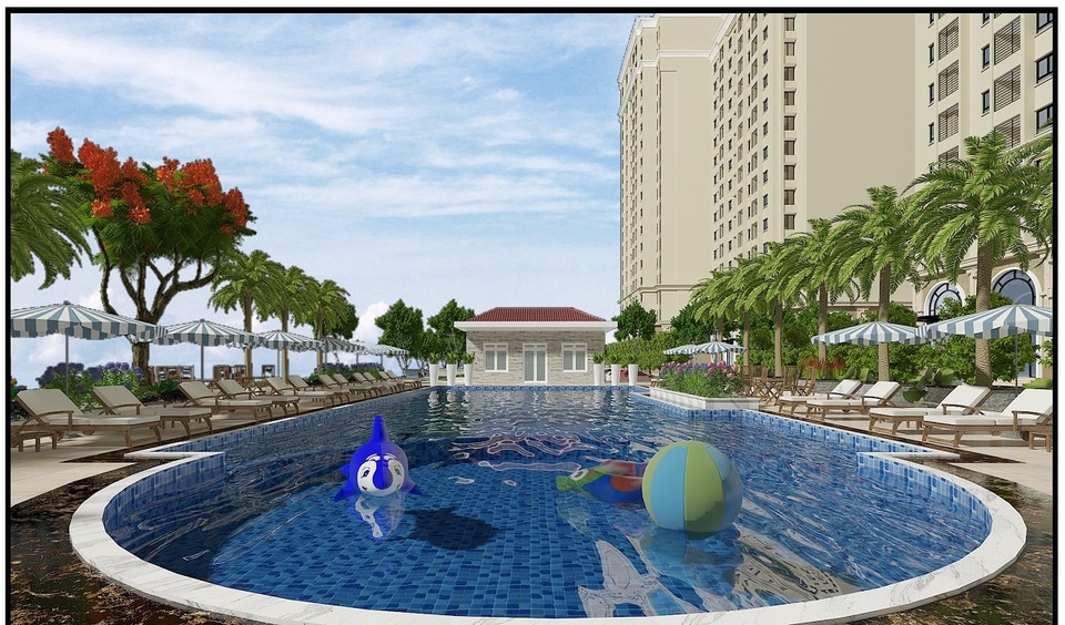 Dự án xanh trên đất vàng Long Biên, hỗ trợ lên tới 80% gia trị căn hộ - 2 Bể bơi ngoài trời của Dự Án chung cư Ruby City CT3