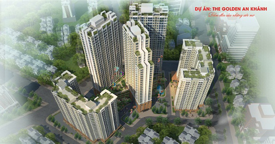 Phối cảnh tổng thể dự án The Golden An Khánh