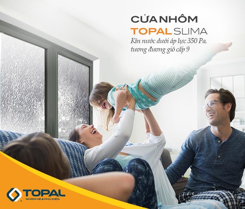 Có gì khác biệt trong bộ cửa nhôm đồng bộ Made in Việt Nam - 2 Cửa nhôm Topal Slima đáp ứng các tiêu chí Bền – đẹp – kín nước –chống ồn, phù hợp với điều kiện khí hậu Việt Nam.