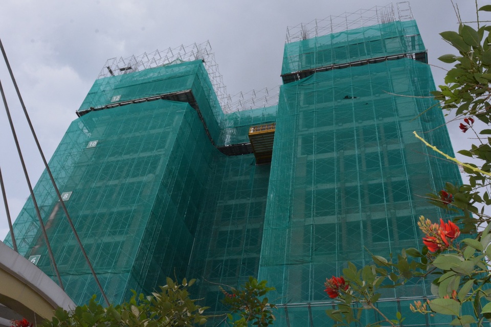 Tiến độ dự án căn hộ cao cấp Jamona Heights của TTC Land sau 1 năm thi công - 5 Đã xây đến tầng 14 và chuẩn bị đổ bê tông sàn 15 cả 2 block