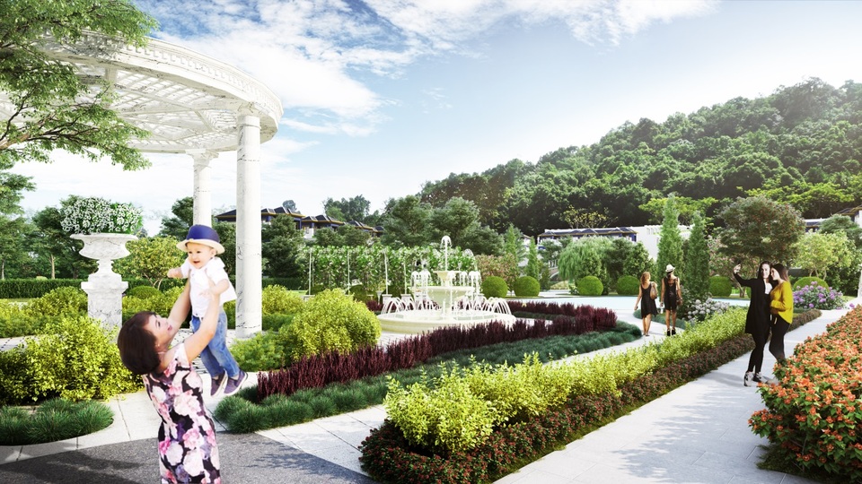 Những cái bắt tay chiến lược phát triển dự án 5 sao Royal Streamy Villas - 1 Phối cảnh công viên dự án Royal Streamy Villas