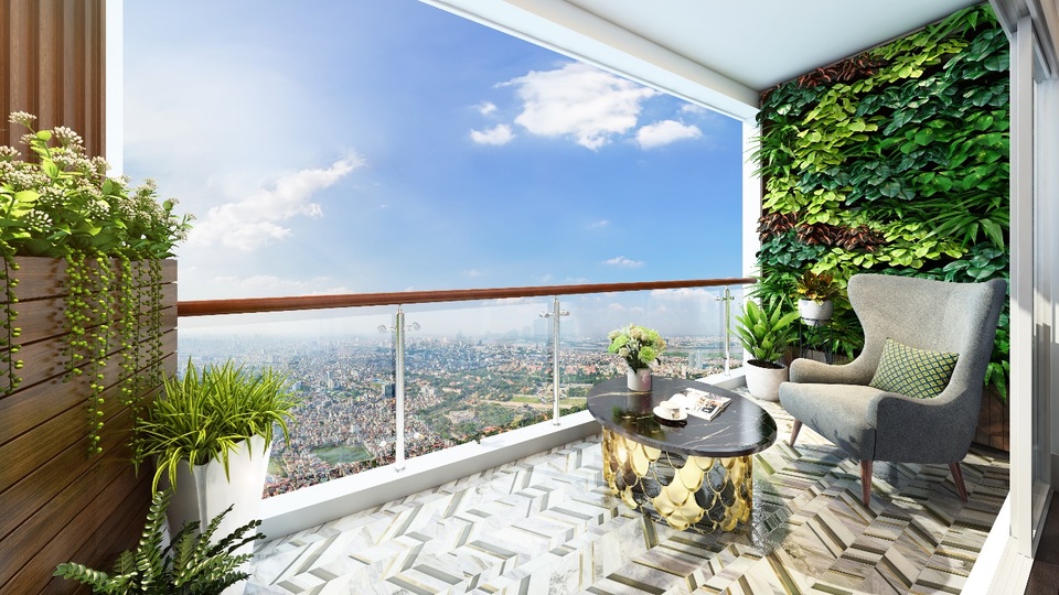 Vùng đất vàng và vượng khí của người Tràng An - 2 Các căn hộ D’. El Dorado II với ban công thoáng rộng đón nắng gió mang tài lộc phong thủy cho gia chủ