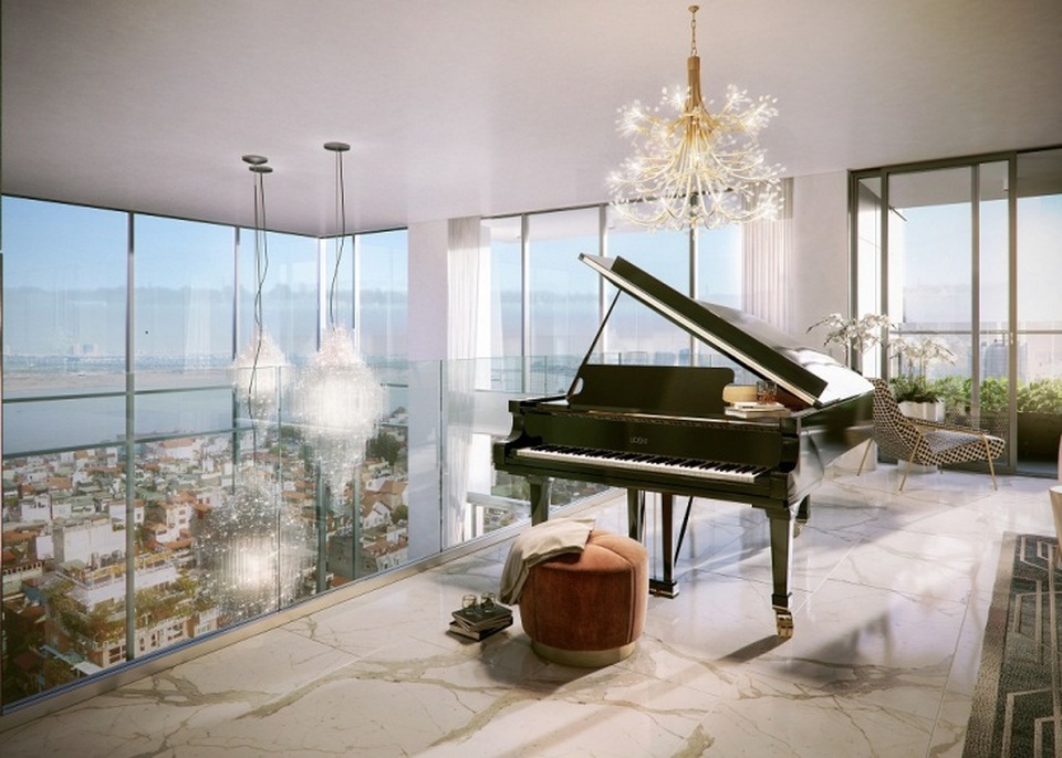 Tầm nhìn hướng thẳng sông Hồng của các căn penthouse duplex Ancora Residence