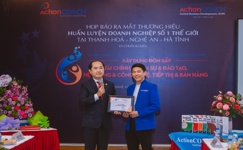 ActionCOACH tạo đòn bẩy để phát triển các doanh nghiệp Thanh - Nghệ - Tĩnh - 1 ( Công ty TNHH ACTIONCOACH TNT (ActionCOACH TNT Firm) là một trong những văn phòng nhượng quyền thương hiệu chính thức của ActionCOACH Global đã có mặt ở các tỉnh Thanh Hóa - Nghệ An - Hà Tĩnh)