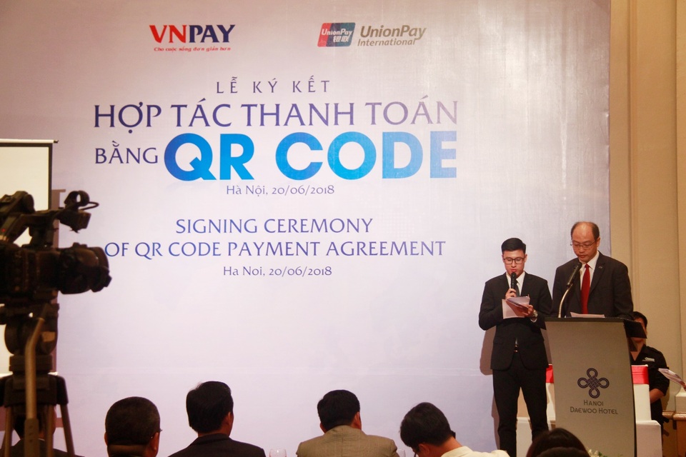 Ông Yang Wenhui - Tổng giám đốc UnionPay International Đông Nam Á phát biểu tại buổi lễ