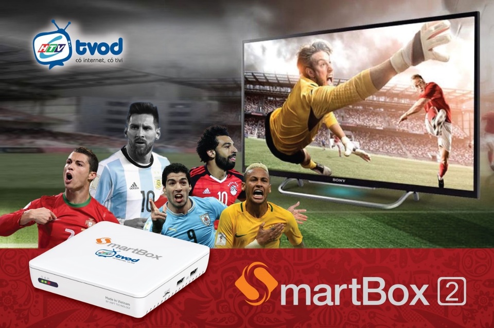 VNPT SmartBox 2 - Trải nghiệm công nghệ truyền hình thế hệ mới cho mùa World Cup - 1 Là đối tác chiến lược của HTV – TMS, SmartBox 2 của VNPT Technology sẽ có toàn quyền tiếp sóng tất cả các trận cầu trong khuôn khổ World Cup 2018