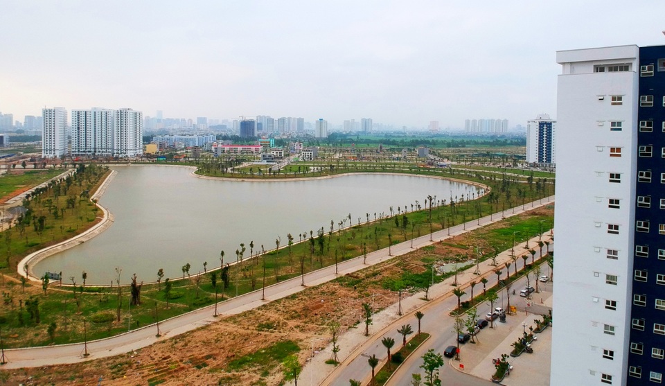 Khám phá tiện ích căn hộ 10 triệu đồng/m2 của KĐT Thanh Hà – Mường Thanh - 2 Ảnh chụp từ ban công căn hộ tòa nhà HH 02- 1A