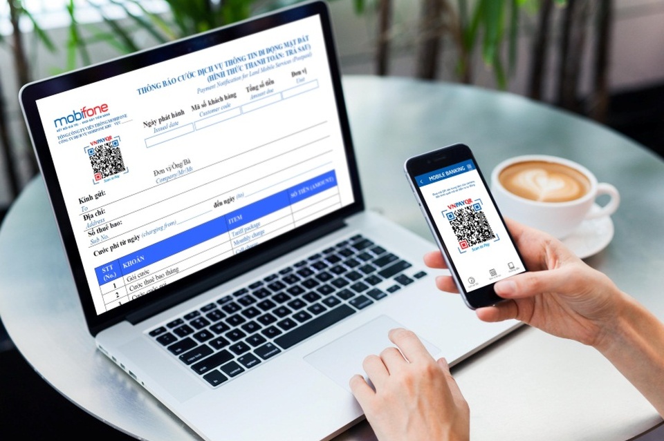 Thanh toán cước tiện lợi với mã VNPAY-QR trên thông báo cước hàng tháng