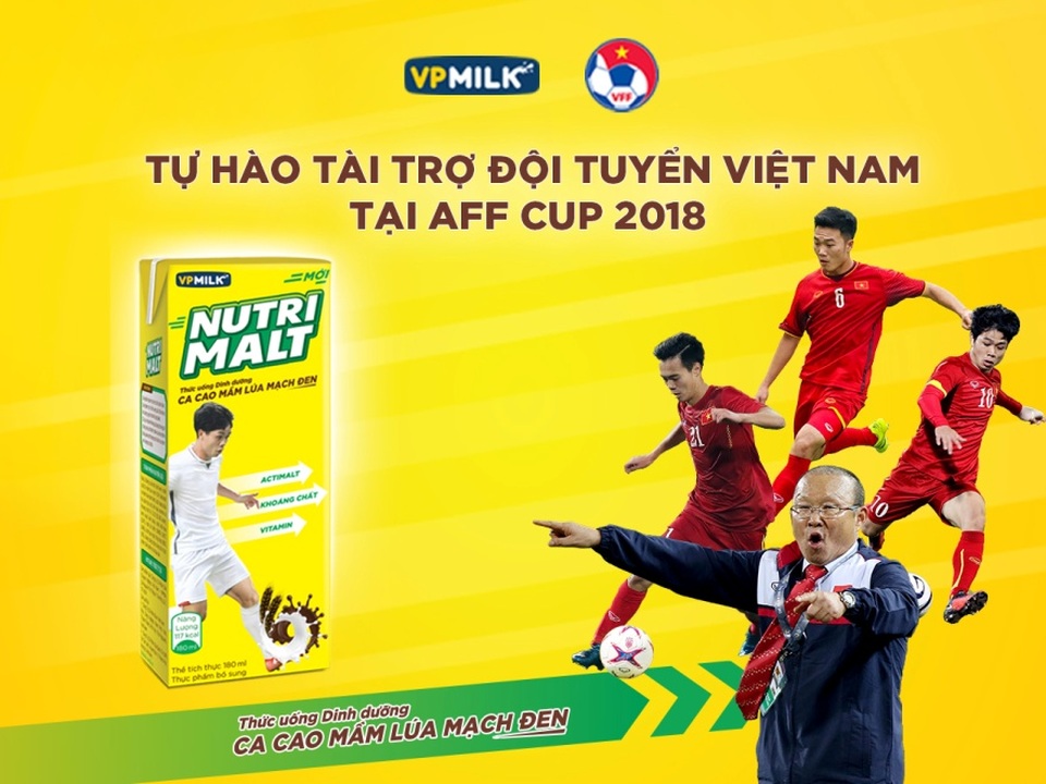 Nạp năng lượng cùng bứt phá với NUTRIMALT- Thức uống dinh dưỡng ca cao mầm lúa mạch đen - 2 Uống NUTRIMALT, nạp năng lượng cùng bứt phá với Đội tuyển bóng đá Việt Nam tại AFF Cup 2018 các bạn nhé.