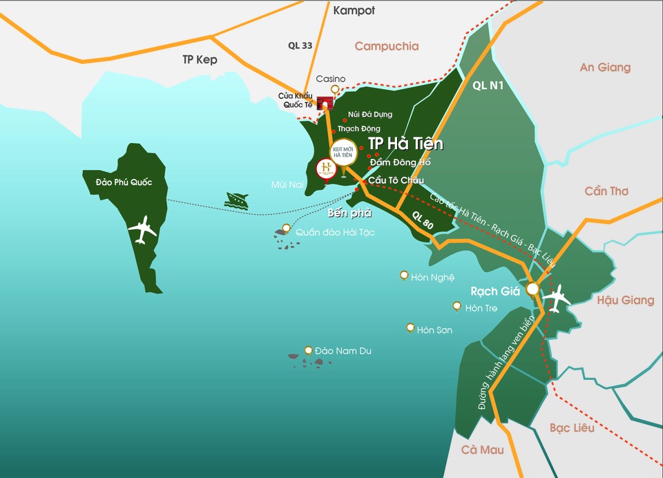 Tìm "ngọc" ở thành phố biển Hà Tiên - 3 Ha Tien Venice Villas án ngữ vị thế độc tôn, chỉ cách hệ thống danh thắng Hà Tiên thập cảnh “một bước chân”