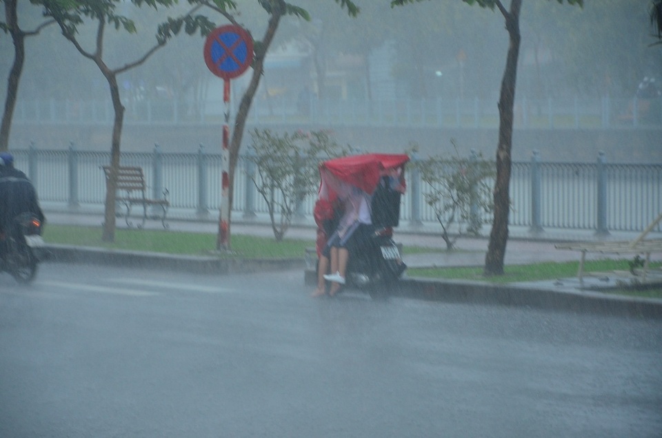 Một trường hợp phải dừng xe vào lề đường vì gió quá mạnh