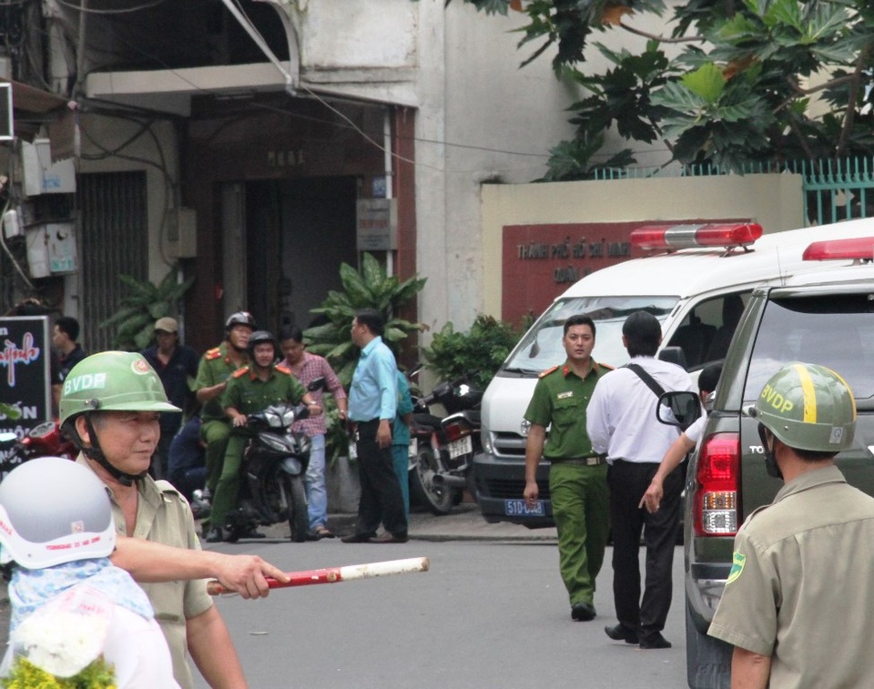 Công an có mặt khám nghiệm hiện trường, điều tra nguyên nhân vụ việc