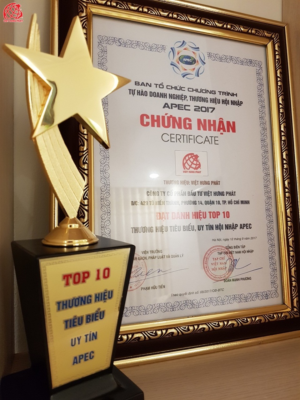 Việt Hưng Phát được vinh danh “Top 10 Thương hiệu tiêu biểu APEC 2017” - 3