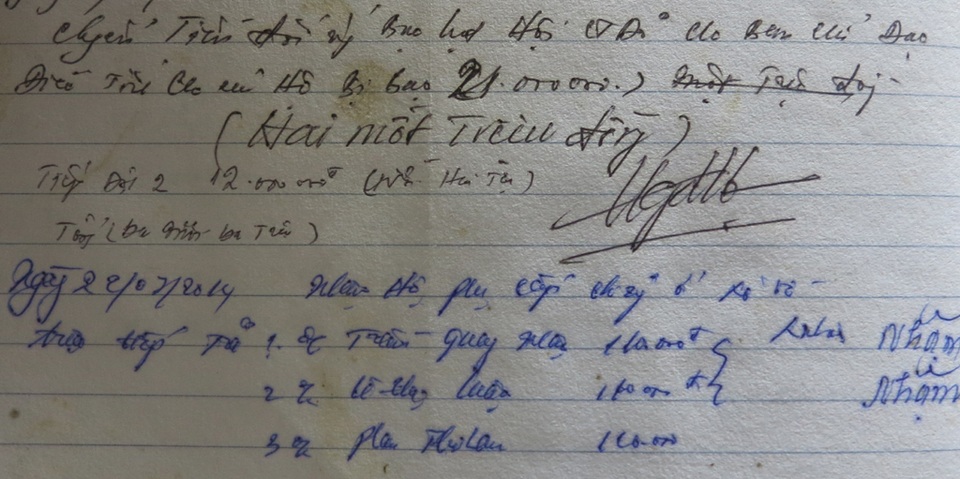 Biên bản bàn giao và nhận số tiền 33.000.000 đồng thu lại từ người dân mà ông Thao cung cấp, ông Thao cho biết số tiền này đã được nạp cho ông Thụ.