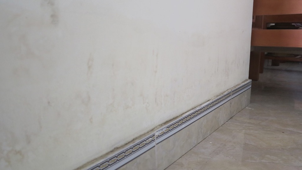 Tường rấm mốc.