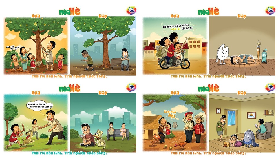 Nhớ hè xưa, chạnh lòng hè nay, chung tay mang “mùa hè thật” quay về cho con trẻ - 4 Đây là những hình ảnh thường thấy của thế kỉ 21: Gia đình mỗi người một màn hình, đắm chìm trong thế giới của riêng mình, ba mẹ không đưa con về thăm nội/ ngoại thường xuyên nữa, cũng chẳng hứng thú cùng con chơi những trò chơi vận động...`