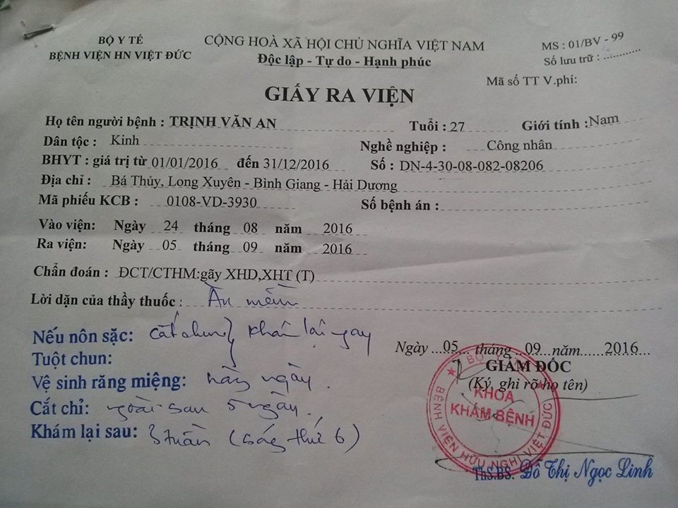 Mẹ nghèo quặn lòng khi 2 con trai đều gặp tai nạn giao thông kinh hoàng - 3 Con trai thứ 2 là Trịnh Văn An vừa được chuyển bệnh viện tỉnh Hải Dương hôm 5/9 cũng bị tai nạn giao thông.
