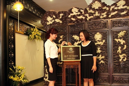 Ông Trần Việt Hưng phát biểu trong Lễ kỷ
niệm 1 năm thành lập Nhà hàng chay Thiện Phát