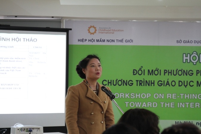 Hà Nội: Tiếp cận chương trình giáo dục mầm non quốc tế - 3 Phó Giám đốc Sở GD-ĐT Hà Nội Phạm Thị Hồng Nga phát biểu tại hội thảo