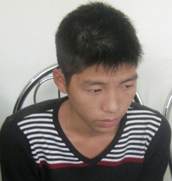 Đối tượng Nguyễn Văn Tuấn tại cơ quan công an