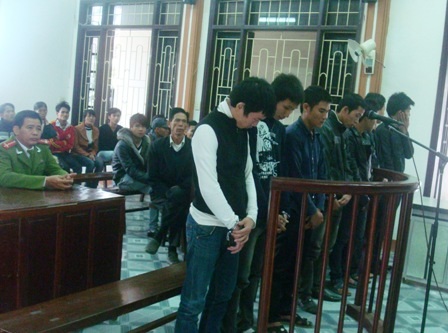 Các bị cáo tại phiên tòa 