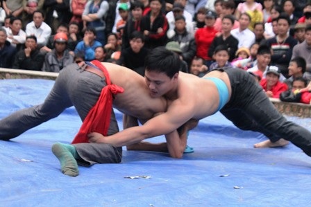 Giải đấu vật truyền thống lễ hội vua Mai năm 2013 quy tụ trên 60 đô vật toàn huyện Nam Đàn