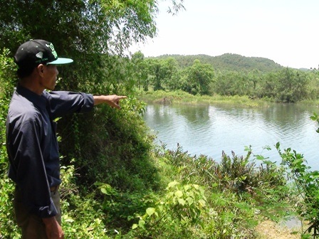 Khúc sông nơi hai em học sinh Linh và Ánh bị đuối nước 