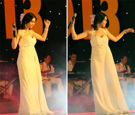 Bùi Thị Như Quỳnh SBD 01 thể hiện hai ca khúc: Thu cạn và Trên đỉnh Phù Vân.