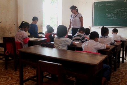 Lớp 2B của cô Nguyễn Thị Hằng còn 7 học sinh chưa đến lớp (Ảnh: Doãn Hòa)