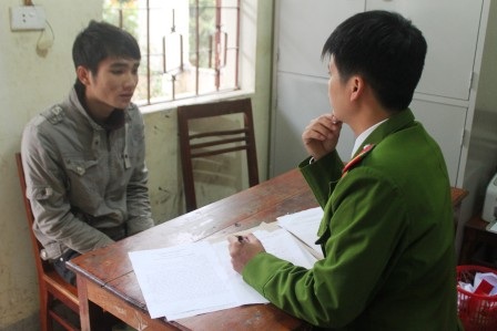 Đối tượng Lê Văn Thường tại cơ quan điều tra