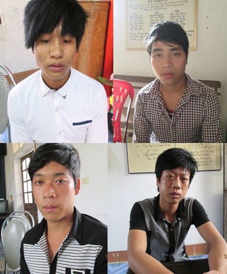 Một số đối tượng tham gia vụ hỗn chiến tại cơ quan điều tra