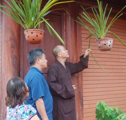 Nhiều người dân và phật tử đổ xô lên chùa Phù Ninh xem hoa Ưu Đàm nở.