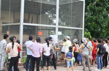 Vườn thú Thủ Lệ nhộn nhịp ngay từ sáng sớm.