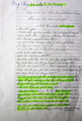 Trong văn bản gửi cho UBND phường Tứ Minh ngày 8/6/2011, ông Nguyễn Thế Đạt đã khẳng định 