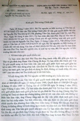 Một hộ dân bị lấn chiếm đất 30 năm, tỉnh bảo không, Bộ TNMT bảo... có! - 3 Phó thủ tướng Trương Vĩnh Trọng chỉ đạo giải quyết dứt điểm khiếu nại tồn đọng, bức xúc kéo dài.