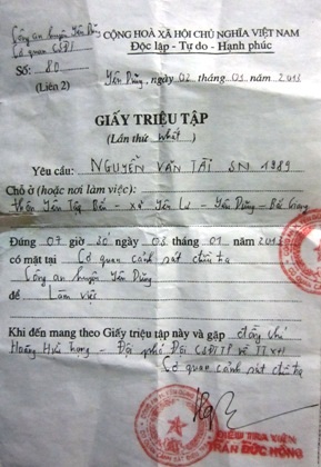 Giấy triệu tập 