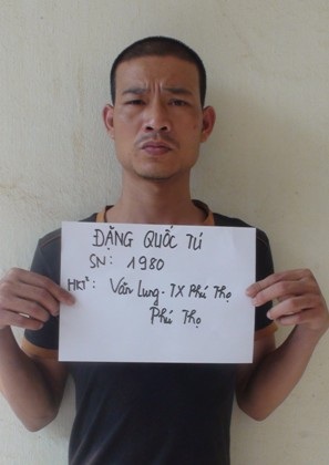 Bị can Đăng Quốc Tú đã bị bắt.