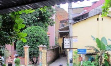 Khu xóm trọ nơi xảy ra vụ án mạng.