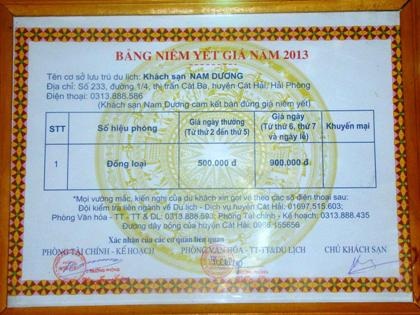 Giá các dịch vụ được yêu cầu phải niêm yết công khai.