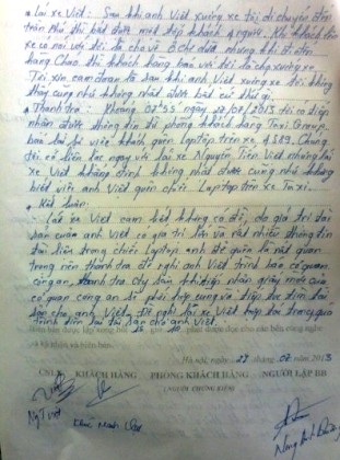 Khách hàng phản ánh việc bị nẫng mất laptop để quên trên taxi hãng 3A Group.